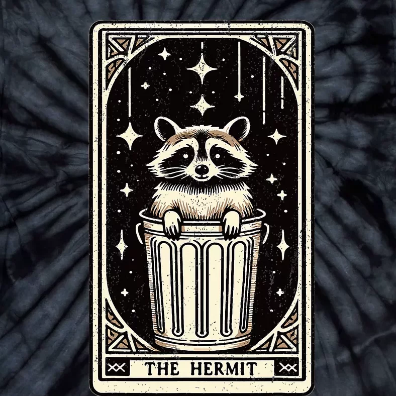 The Hermit Tarot Card Mystic Funny Raccoon Tie-Dye T-Shirt