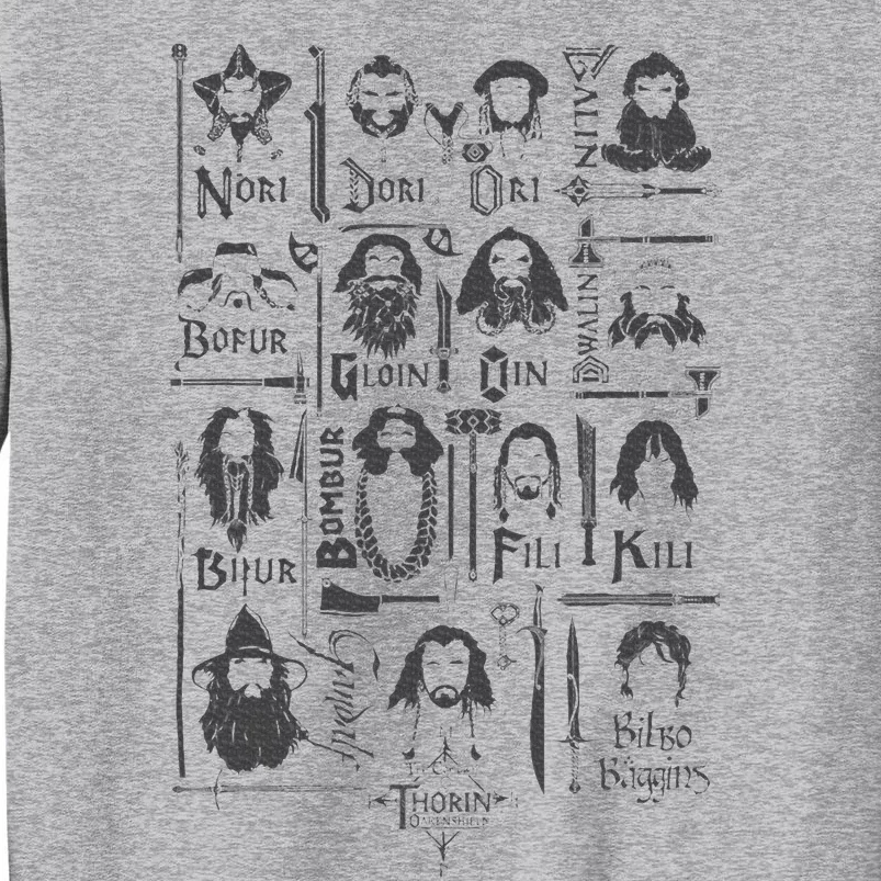 The Hobbit The Company Of Thorin Oakenshield Tall Sweatshirt