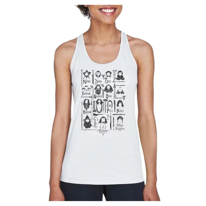 The Hobbit The Company Of Thorin Oakenshield Women's Racerback Tank