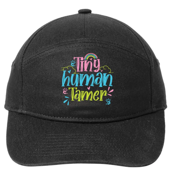 Tiny Human Tamer Daycare Provider Nanny PreK Teacher 7-Panel Snapback Hat