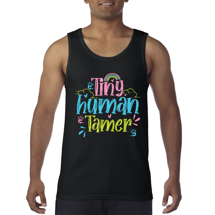 Tiny Human Tamer Daycare Provider Nanny PreK Teacher Tank Top