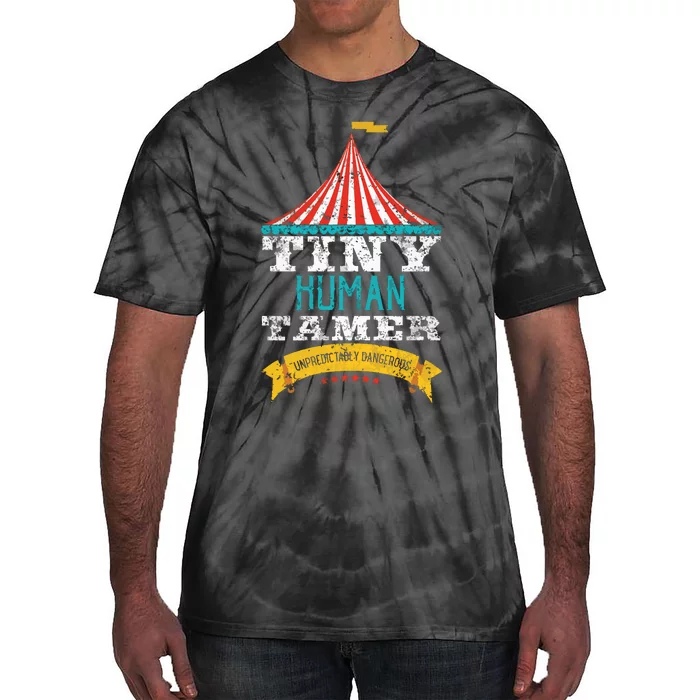 Tiny Human Tamer Circus Teacher Cute Childcare Provider Tie-Dye T-Shirt