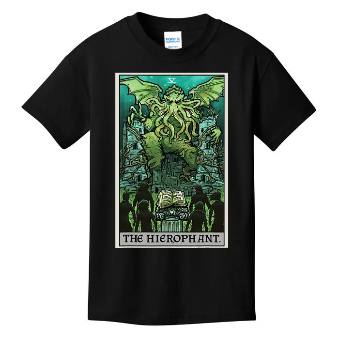 The Hierophant Tarot Card Cthulhu Classic Horror Halloween Kids T-Shirt