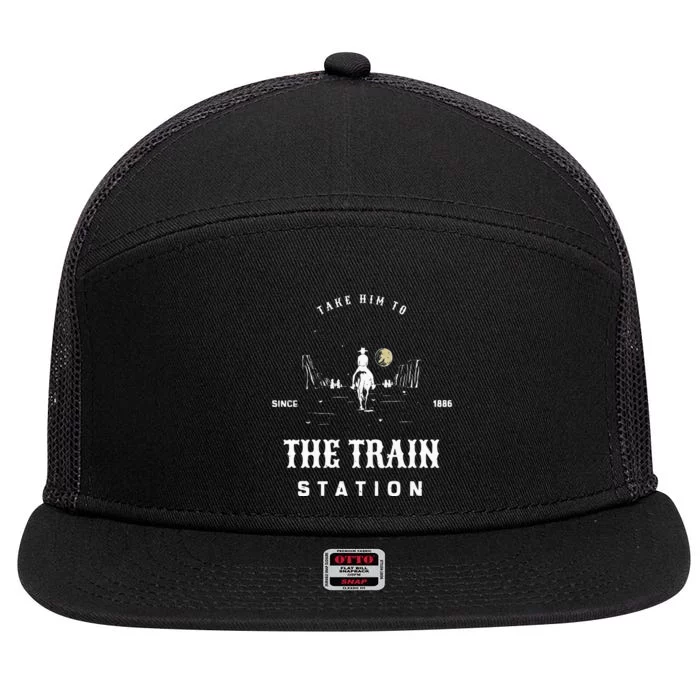 Take Him To The Train Station 7 Panel Mesh Trucker Snapback Hat