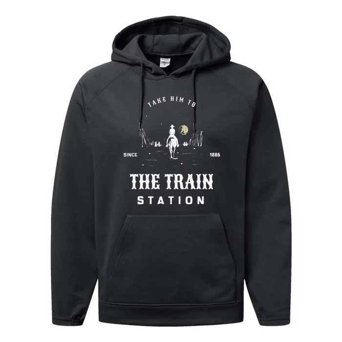 Take Him To The Train Station Performance Fleece Hoodie