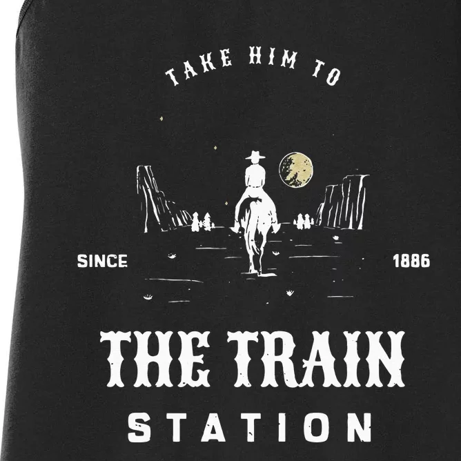 Take Him To The Train Station Women's Racerback Tank