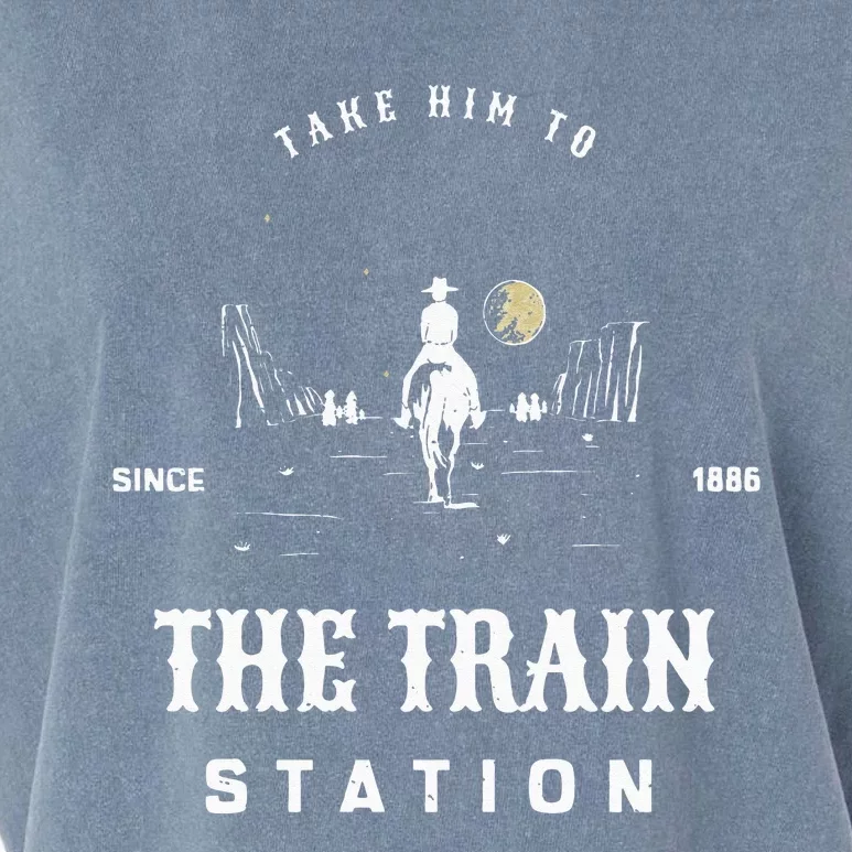 Take Him To The Train Station Garment-Dyed Women's Muscle Tee