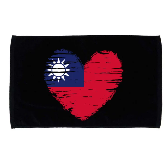 Taiwan Heart Taiwanese Flag Taiwanese Pride Funny Gift Microfiber Hand Towel