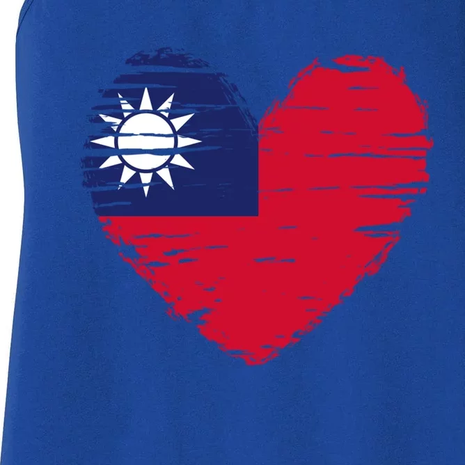 Taiwan Heart Taiwanese Flag Taiwanese Pride Funny Gift Women's Racerback Tank