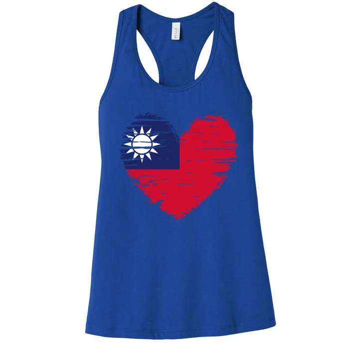 Taiwan Heart Taiwanese Flag Taiwanese Pride Funny Gift Women's Racerback Tank