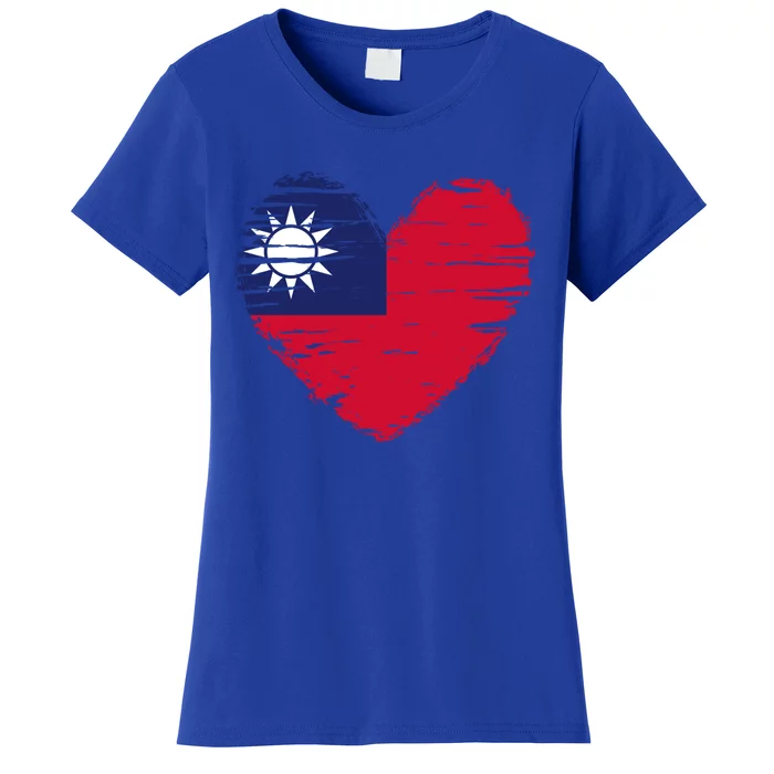 Taiwan Heart Taiwanese Flag Taiwanese Pride Funny Gift Women's T-Shirt