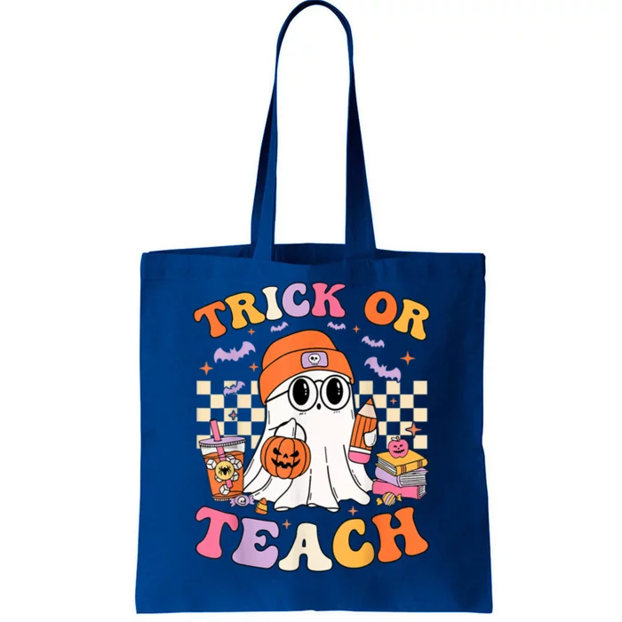 Teacher Halloween Trick Or Teach Cute Ghost Spooky Teacher Gift Tote Bag