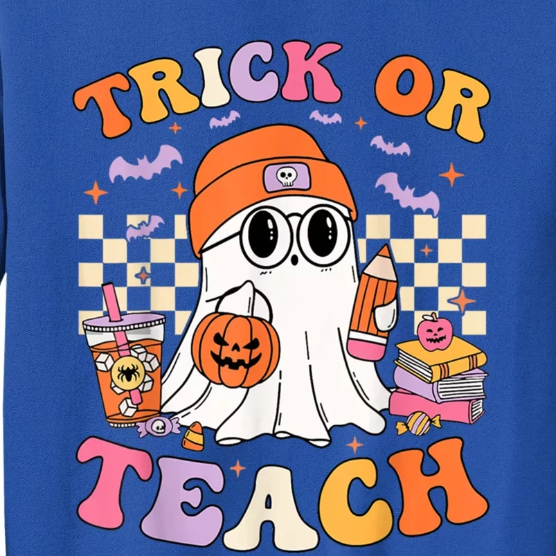 Teacher Halloween Trick Or Teach Cute Ghost Spooky Teacher Gift Tall Sweatshirt