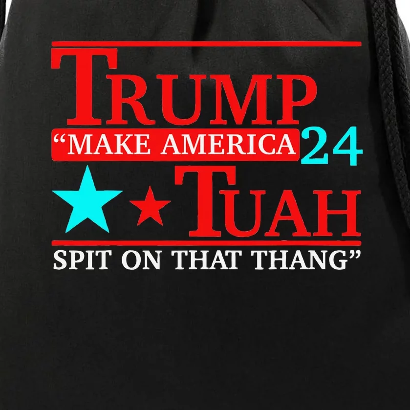 Trump Hawk Tuah Viral Meme Humor Drawstring Bag