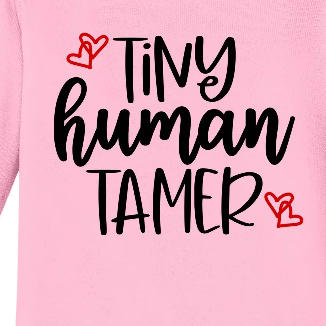 Tiny Human Tamer Funny Baby Long Sleeve Bodysuit