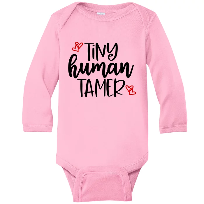 Tiny Human Tamer Funny Baby Long Sleeve Bodysuit