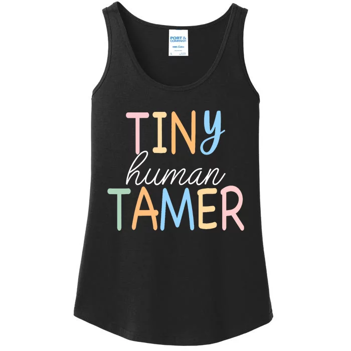 Tiny Human Tamer Daycare Provider Teacher Life Wo Gift Ladies Essential Tank