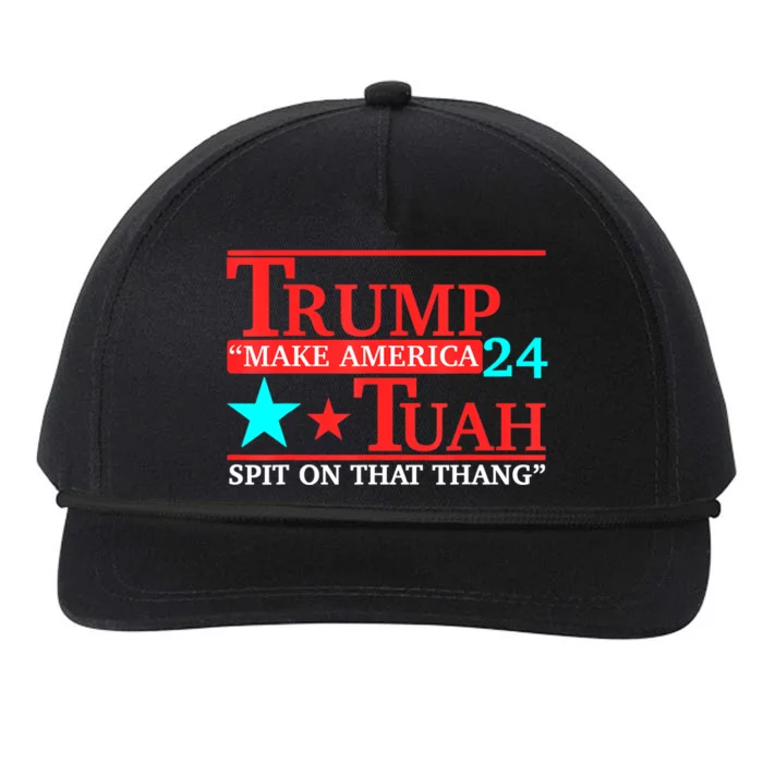 Trump Hawk Tuah Funny Viral Humor Meme Video Girl 24 Tua Snapback Five-Panel Rope Hat