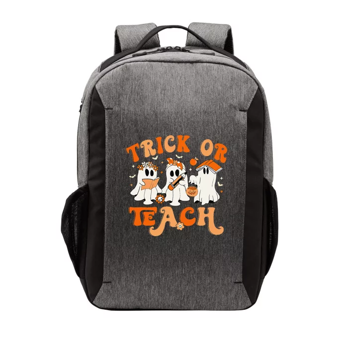 Teacher Halloween Trick Or Teach Retro Groovy Floral Ghost Gift Vector Backpack