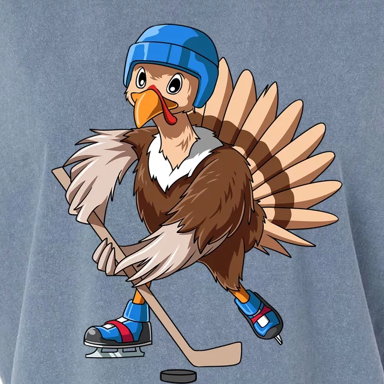 Turkey Hockey Thanksgiving Turkey Playing Hockey Turkey Gift Garment-Dyed Women's Muscle Tee