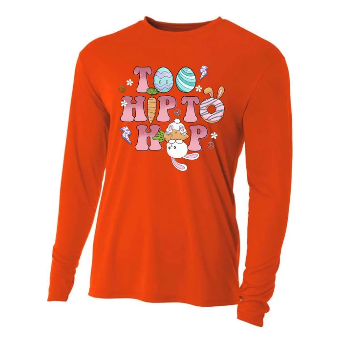 Too Hip To Hop Cute Easter Bunny Holiday Cooling Performance Long Sleeve Crew