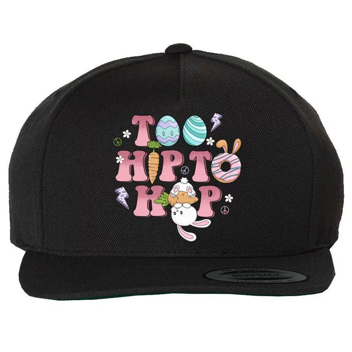 Too Hip To Hop Cute Easter Bunny Holiday Wool Snapback Cap