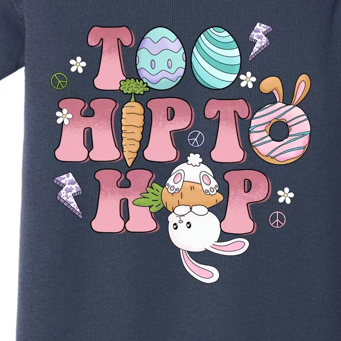 Too Hip To Hop Cute Easter Bunny Holiday Baby Bodysuit