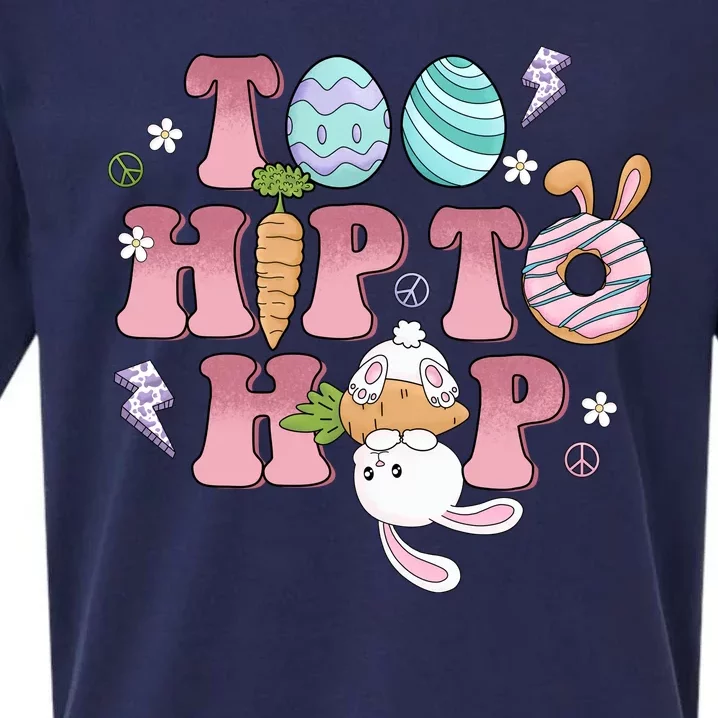 Too Hip To Hop Cute Easter Bunny Holiday Sueded Cloud Jersey T-Shirt