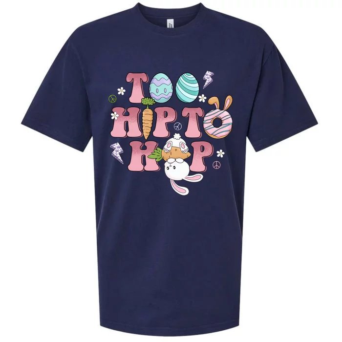 Too Hip To Hop Cute Easter Bunny Holiday Sueded Cloud Jersey T-Shirt