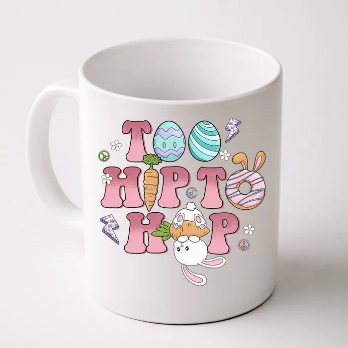 Too Hip To Hop Cute Easter Bunny Holiday Front & Back Coffee Mug