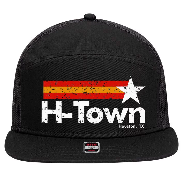 Town Houston Texas 7 Panel Mesh Trucker Snapback Hat