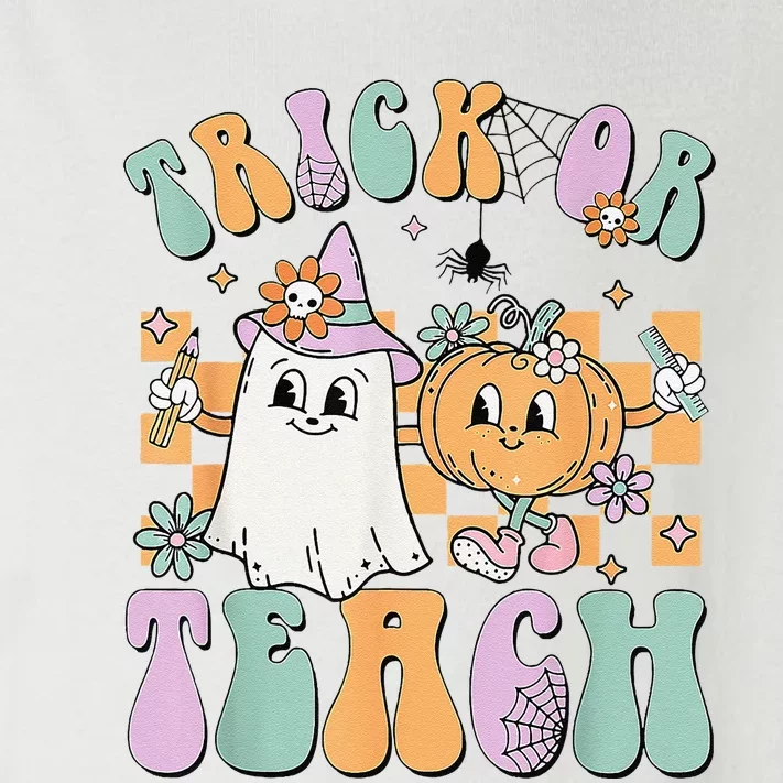 Teacher Halloween Trick Or Teach Cute Ghost Pumpkin Teachers Toddler Long Sleeve Shirt