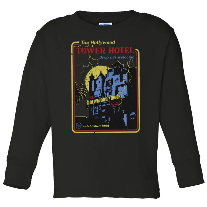 The Hollywood Tower Hotel The Twilight Zone Halloween Scary Toddler Long Sleeve Shirt