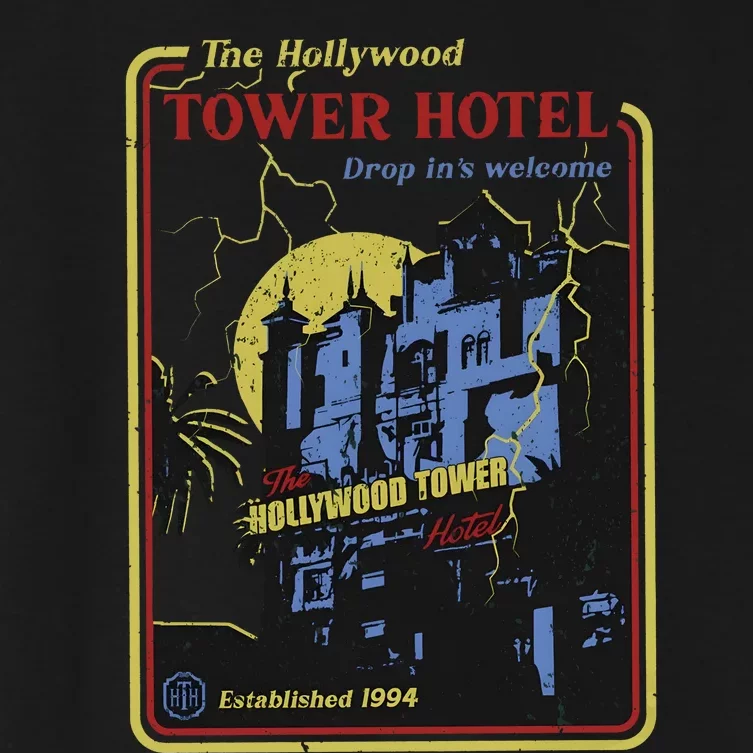 The Hollywood Tower Hotel The Twilight Zone Halloween Scary Women's Crop Top Tee