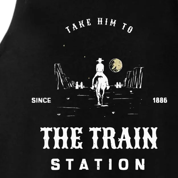 Take Him To The Train Station Ladies Tri-Blend Wicking Tank