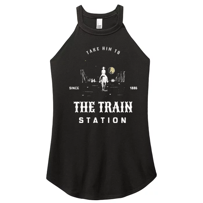 Take Him To The Train Station Women’s Perfect Tri Rocker Tank