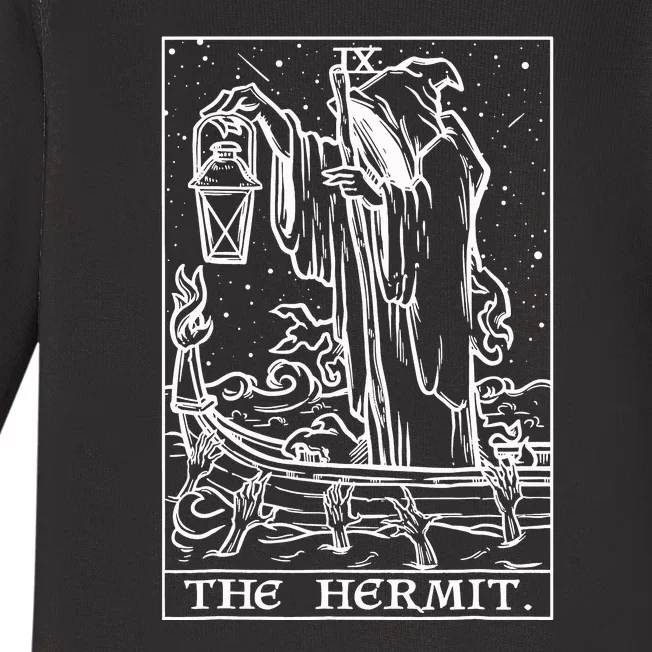 The Hermit Tarot Card Baby Long Sleeve Bodysuit