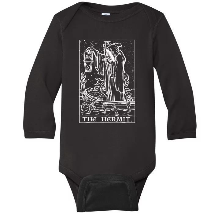 The Hermit Tarot Card Baby Long Sleeve Bodysuit