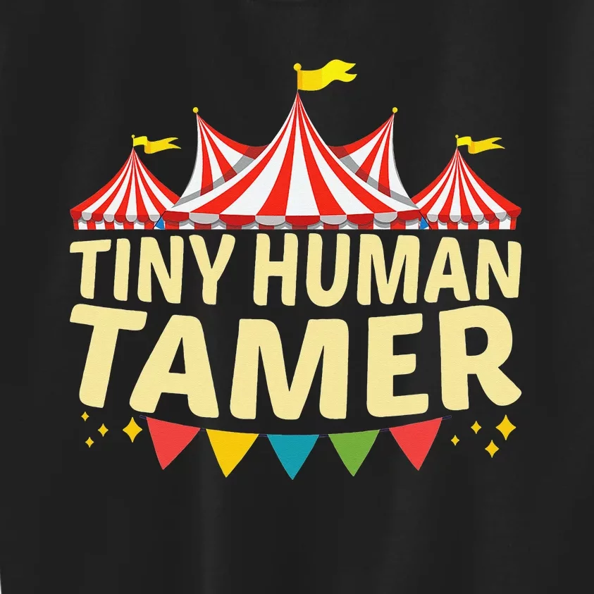 Tiny Human Tamer Funny Aesthetic Circus Art Carnival Kids Sweatshirt