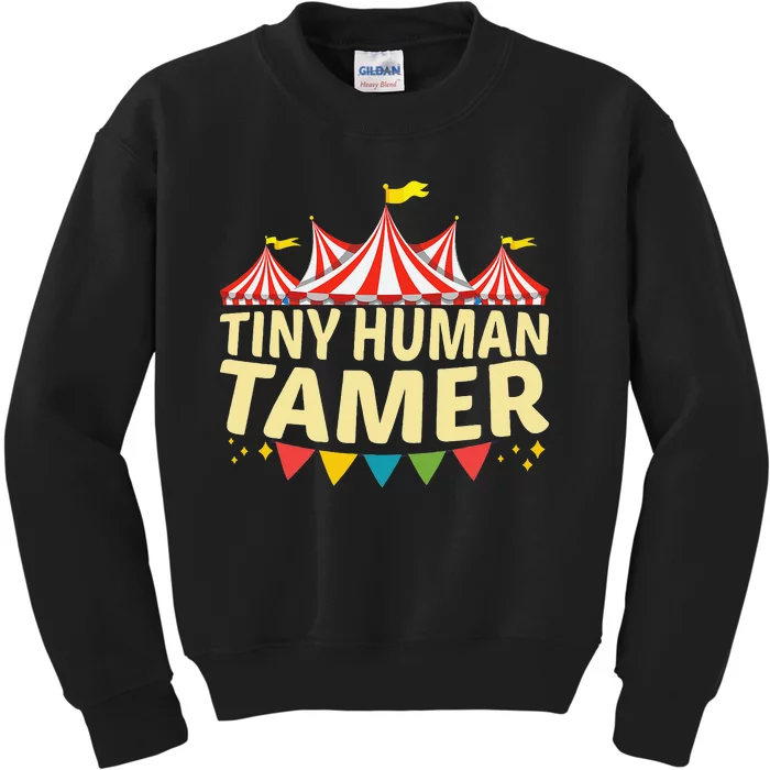 Tiny Human Tamer Funny Aesthetic Circus Art Carnival Kids Sweatshirt