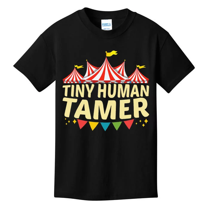 Tiny Human Tamer Funny Aesthetic Circus Art Carnival Kids T-Shirt