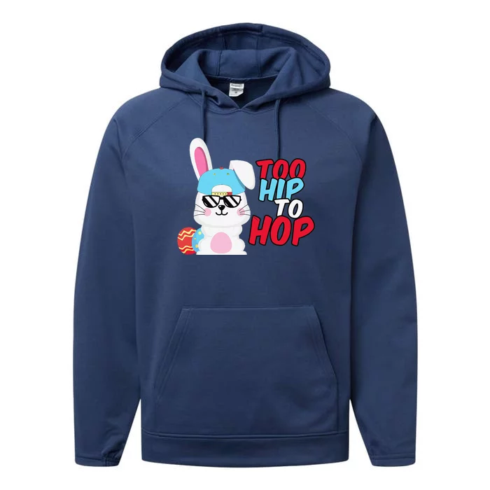 Too Hip To Hop Easter Bunny Women Performance Fleece Hoodie