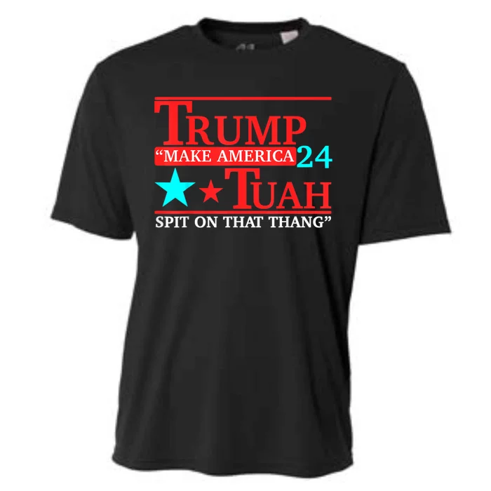 Trump Hawk Tuah Funny Viral Humor Meme Cooling Performance Crew T-Shirt