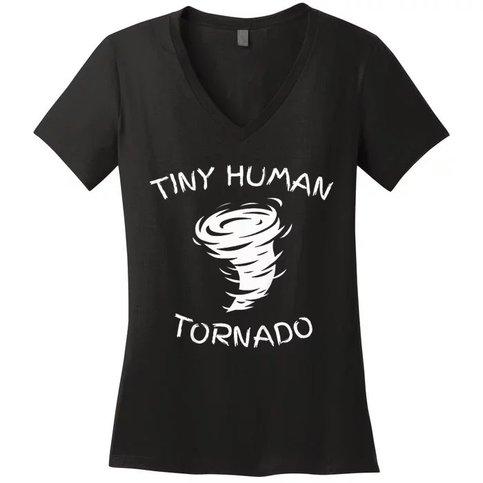 Tiny Human Tornado Women's V-Neck T-Shirt