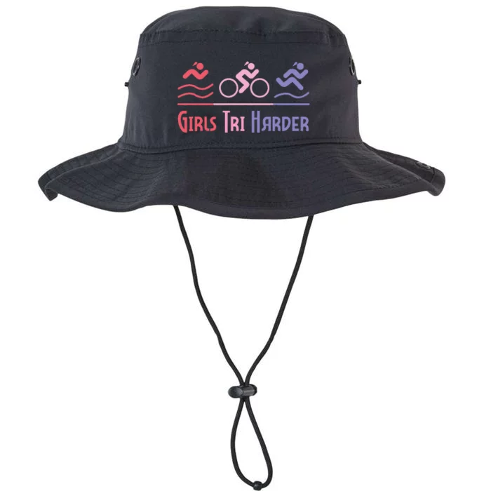 Tri Harder Triathlete Triathlon Marathoner Athlete Legacy Cool Fit Booney Bucket Hat