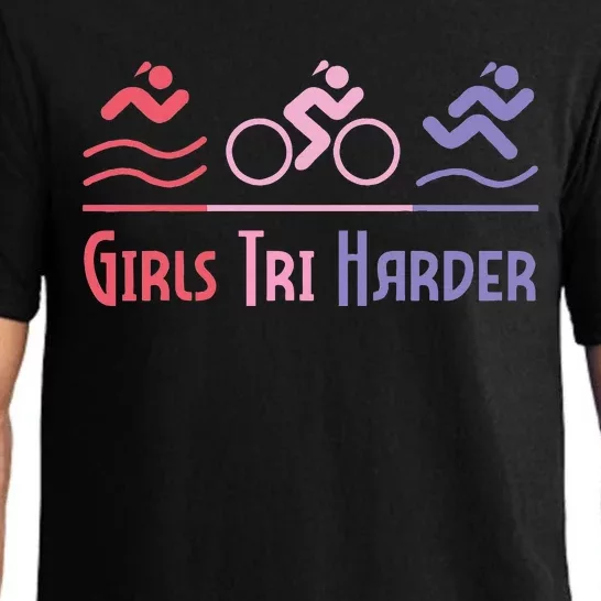 Tri Harder Triathlete Triathlon Marathoner Athlete Pajama Set