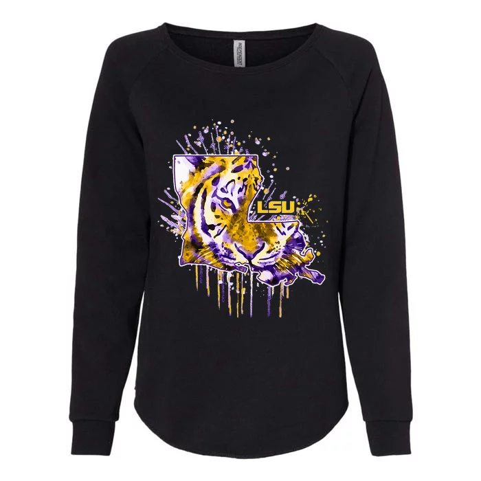 Tigers Half Tiger Face Womens California Wash Sweatshirt