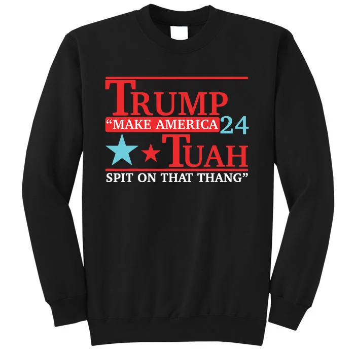 Trump Hawk Tuah Funny Viral Humor Meme Video Sweatshirt