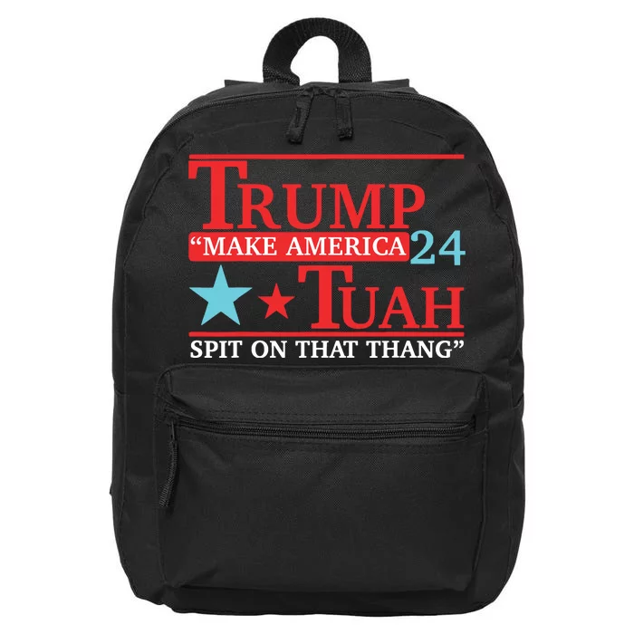 Trump Hawk Tuah Funny Viral Humor Meme Video 16 in Basic Backpack