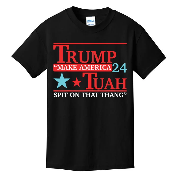 Trump Hawk Tuah Funny Viral Humor Meme Video Kids T-Shirt